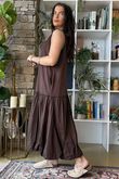 Paloma Bubble Hem Layering Dress Choc Chip